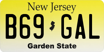 NJ license plate B69GAL