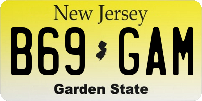 NJ license plate B69GAM