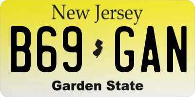 NJ license plate B69GAN