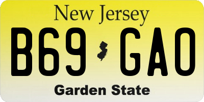 NJ license plate B69GAO