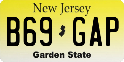 NJ license plate B69GAP