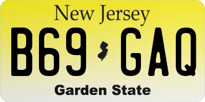 NJ license plate B69GAQ