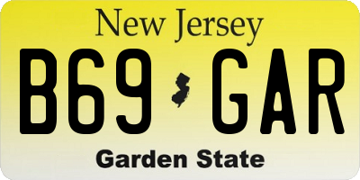 NJ license plate B69GAR
