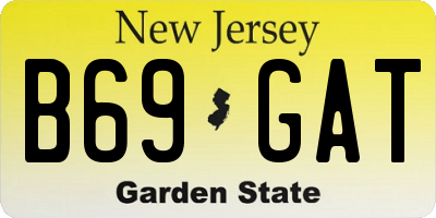 NJ license plate B69GAT