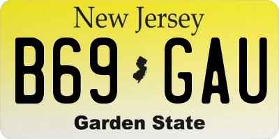 NJ license plate B69GAU