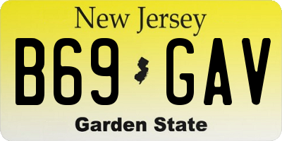 NJ license plate B69GAV