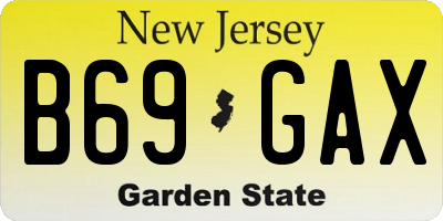 NJ license plate B69GAX