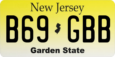 NJ license plate B69GBB