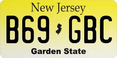 NJ license plate B69GBC