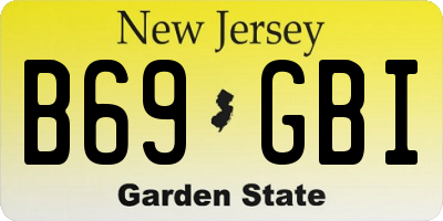 NJ license plate B69GBI