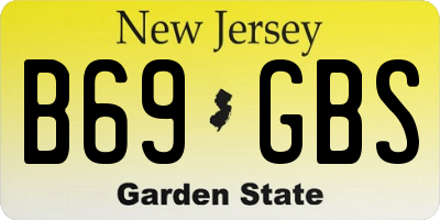 NJ license plate B69GBS
