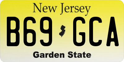 NJ license plate B69GCA
