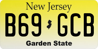 NJ license plate B69GCB