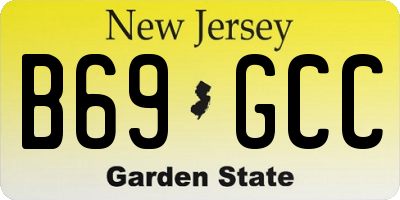 NJ license plate B69GCC
