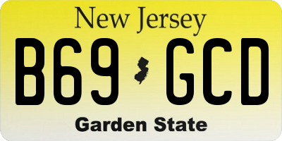 NJ license plate B69GCD