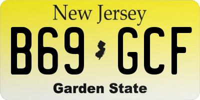 NJ license plate B69GCF