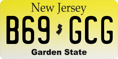 NJ license plate B69GCG