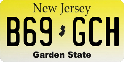 NJ license plate B69GCH