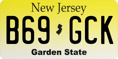 NJ license plate B69GCK