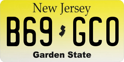 NJ license plate B69GCO