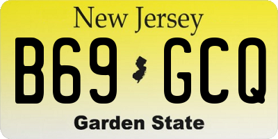 NJ license plate B69GCQ
