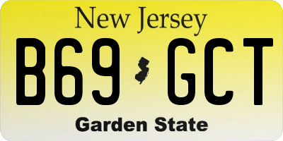 NJ license plate B69GCT