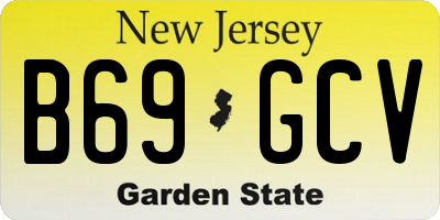 NJ license plate B69GCV