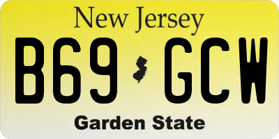 NJ license plate B69GCW