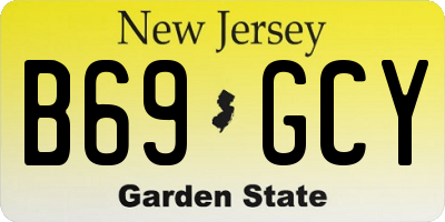 NJ license plate B69GCY