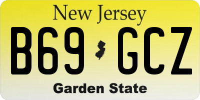 NJ license plate B69GCZ