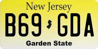 NJ license plate B69GDA