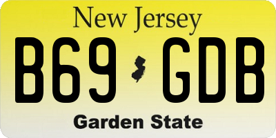 NJ license plate B69GDB