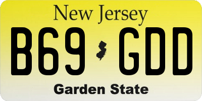 NJ license plate B69GDD