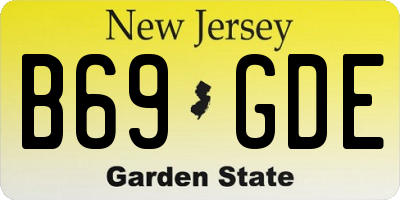 NJ license plate B69GDE