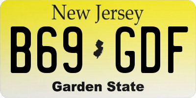NJ license plate B69GDF