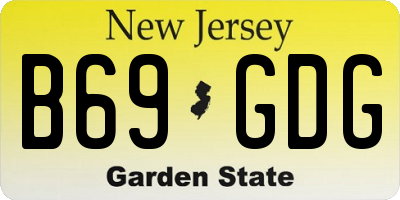 NJ license plate B69GDG