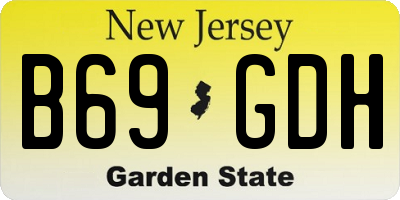NJ license plate B69GDH