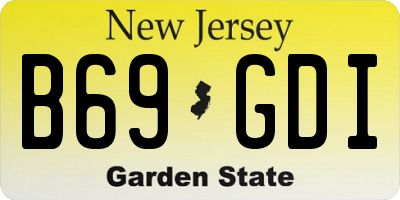 NJ license plate B69GDI