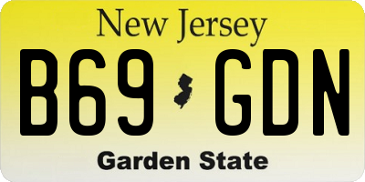 NJ license plate B69GDN