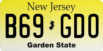 NJ license plate B69GDO