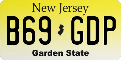 NJ license plate B69GDP