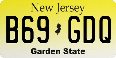 NJ license plate B69GDQ