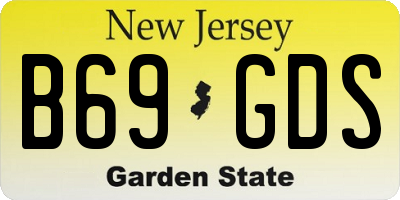 NJ license plate B69GDS