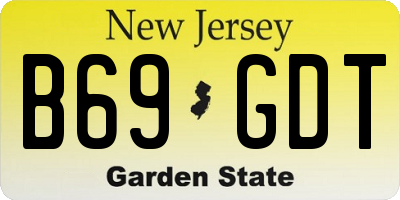 NJ license plate B69GDT