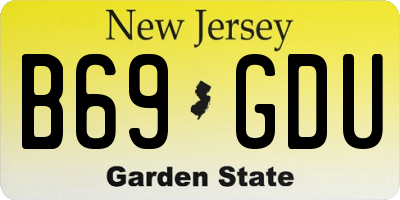 NJ license plate B69GDU