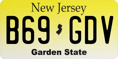 NJ license plate B69GDV