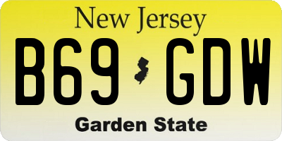 NJ license plate B69GDW