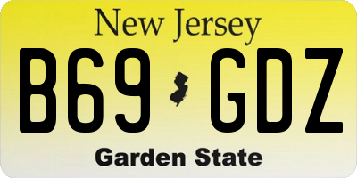 NJ license plate B69GDZ