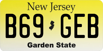 NJ license plate B69GEB