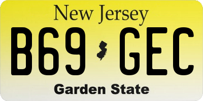 NJ license plate B69GEC